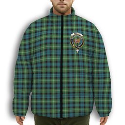 ScotsTee Shop Scottish Baillie of Polkemmet Ancient Crest Tartan Collar Down Jacket Winter White Duck Down Plaid