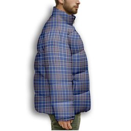 ScotsTee Shop Scottish Alexander of Menstry Ancient Crest Tartan Collar Down Jacket Winter White Duck Down Plaid