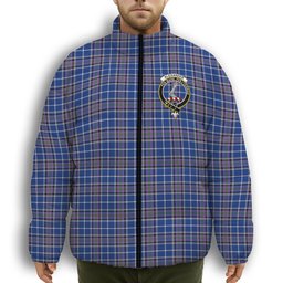 ScotsTee Shop Scottish Alexander of Menstry Ancient Crest Tartan Collar Down Jacket Winter White Duck Down Plaid