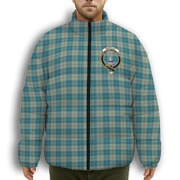 ScotsTee Shop Scottish Barclay Hunting #2 Ancient Clan Crest Tartan Collar Down Jacket Winter White Duck Down Plaid