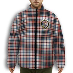 ScotsTee Shop Scottish Bell Border (Bell Southern Bell) Ancient Crest Tartan Collar Down Jacket Winter White Duck Down Plaid
