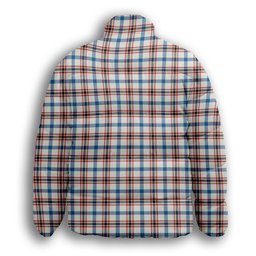 ScotsTee Shop Scottish Boswell Dress Ancient Crest Tartan Collar Down Jacket Winter White Duck Down Plaid