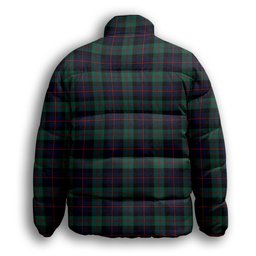 ScotsTee Shop Scottish Black Watch Coarse Kilt Modern Crest Tartan Collar Down Jacket Winter White Duck Down Plaid