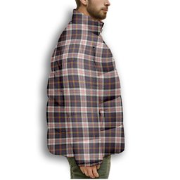 ScotsTee Shop Scottish Cameron of Erracht Dress Modern Crest Tartan Collar Down Jacket Winter White Duck Down Plaid