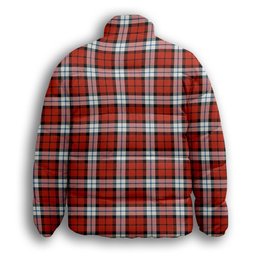 ScotsTee Shop Scottish Brodie Dress Ancient Crest Tartan Collar Down Jacket Winter White Duck Down Plaid