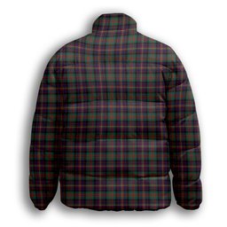 ScotsTee Shop Scottish Cameron Highlanders of Ottawa Crest Tartan Collar Down Jacket Winter White Duck Down Plaid