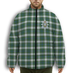 ScotsTee Shop Scottish Black Watch Dress Ancient Crest Tartan Collar Down Jacket Winter White Duck Down Plaid