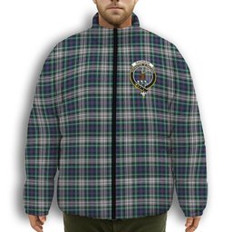 ScotsTee Shop Scottish Davidson of Tulloch Dress Modern Crest Tartan Collar Down Jacket Winter White Duck Down Plaid