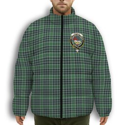 ScotsTee Shop Scottish Donald Lord of the Isles Hunting Modern Crest Tartan Collar Down Jacket Winter White Duck Down Plaid