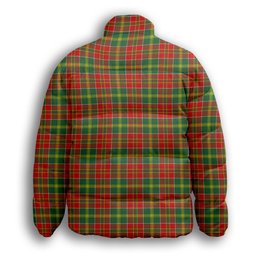 ScotsTee Shop Scottish Donald of Kingsburgh Modern Crest Tartan Collar Down Jacket Winter White Duck Down Plaid