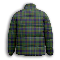 ScotsTee Shop Scottish Cameron of Lochiel Hunting Crest Tartan Collar Down Jacket Winter White Duck Down Plaid