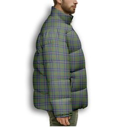 ScotsTee Shop Scottish Cameron of Lochiel Hunting Crest Tartan Collar Down Jacket Winter White Duck Down Plaid