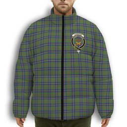 ScotsTee Shop Scottish Cameron of Lochiel Hunting Crest Tartan Collar Down Jacket Winter White Duck Down Plaid