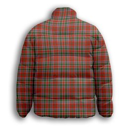 ScotsTee Shop Scottish Donald of Lochmaddy Ancient Crest Tartan Collar Down Jacket Winter White Duck Down Plaid
