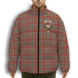 ScotsTee Shop Scottish Donald of Lochmaddy Ancient Crest Tartan Collar Down Jacket Winter White Duck Down Plaid