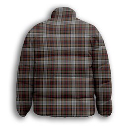 ScotsTee Shop Scottish Douglas Ancient Dress WCWM Crest Tartan Collar Down Jacket Winter White Duck Down Plaid