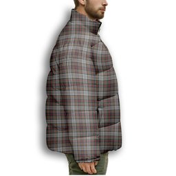 ScotsTee Shop Scottish Douglas Ancient Dress WCWM Crest Tartan Collar Down Jacket Winter White Duck Down Plaid
