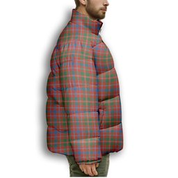 ScotsTee Shop Scottish Donald of Glenaladale Ancient Crest Tartan Collar Down Jacket Winter White Duck Down Plaid
