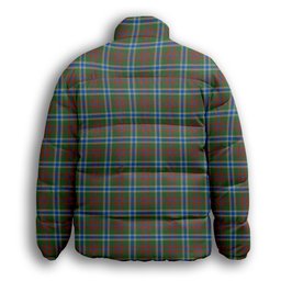 ScotsTee Shop Scottish Currie of Arran Modern Clan Crest Tartan Collar Down Jacket Winter White Duck Down Plaid