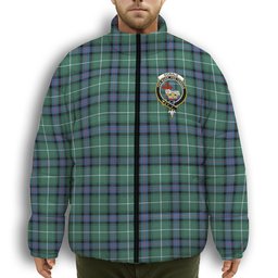 ScotsTee Shop Scottish Donald of the Isles Hunting Ancient Crest Tartan Collar Down Jacket Winter White Duck Down Plaid