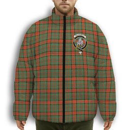 ScotsTee Shop Scottish Dalrymple of Castleton #2 Modern Crest Tartan Collar Down Jacket Winter White Duck Down Plaid