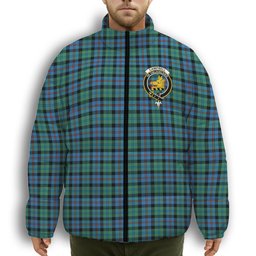 ScotsTee Shop Scottish Campbel of Cawdor Ancient Crest Tartan Collar Down Jacket Winter White Duck Down Plaid