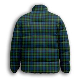 ScotsTee Shop Scottish Campbell of Argyll no guards Crest Tartan Collar Down Jacket Winter White Duck Down Plaid