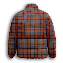 ScotsTee Shop Scottish Dalrymple of Castleton Ancient Crest Tartan Collar Down Jacket Winter White Duck Down Plaid
