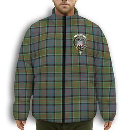 ScotsTee Shop Scottish Donald of Clan Ranald Ancient Crest Tartan Collar Down Jacket Winter White Duck Down Plaid