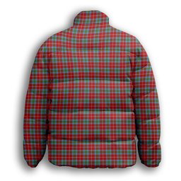 ScotsTee Shop Scottish Christie (London) Crest Tartan Collar Down Jacket Winter White Duck Down Plaid