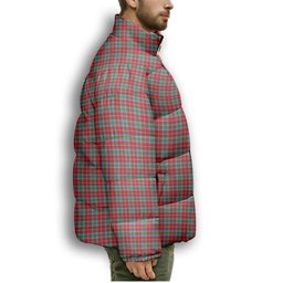 ScotsTee Shop Scottish Christie (London) Crest Tartan Collar Down Jacket Winter White Duck Down Plaid
