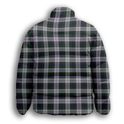 ScotsTee Shop Scottish Campbell of Cawdor Dress Crest Tartan Collar Down Jacket Winter White Duck Down Plaid