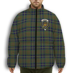 ScotsTee Shop Scottish Cameron of Lochiel Hunting Modern Crest Tartan Collar Down Jacket Winter White Duck Down Plaid