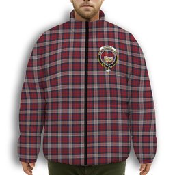 ScotsTee Shop Scottish Donald Dress Irish Crest Tartan Collar Down Jacket Winter White Duck Down Plaid