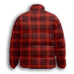 ScotsTee Shop Scottish Donald of Ardnamurchan Modern Crest Tartan Collar Down Jacket Winter White Duck Down Plaid