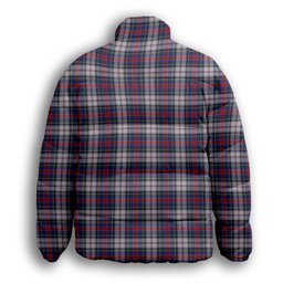ScotsTee Shop Scottish Cooper Dress Dalgliesh 1 Crest Tartan Collar Down Jacket Winter White Duck Down Plaid