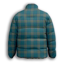 ScotsTee Shop Scottish Crichton Ancient Crest Tartan Collar Down Jacket Winter White Duck Down Plaid