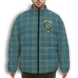 ScotsTee Shop Scottish Crichton Ancient Crest Tartan Collar Down Jacket Winter White Duck Down Plaid