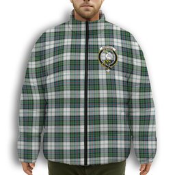 ScotsTee Shop Scottish Campbell of Cawdor Dress Ancient Crest Tartan Collar Down Jacket Winter White Duck Down Plaid