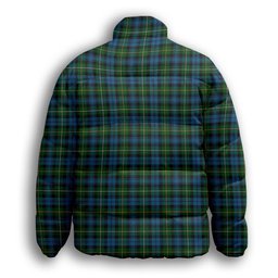 ScotsTee Shop Scottish Campbell of Argyll Ancient Crest Tartan Collar Down Jacket Winter White Duck Down Plaid