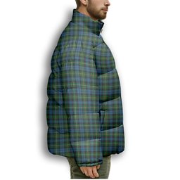 ScotsTee Shop Scottish Campbell of Argyll Ancient Crest Tartan Collar Down Jacket Winter White Duck Down Plaid