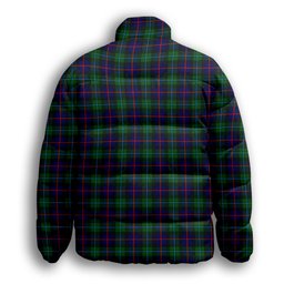 ScotsTee Shop Scottish Campbel of Cawdor Modern Crest Tartan Collar Down Jacket Winter White Duck Down Plaid