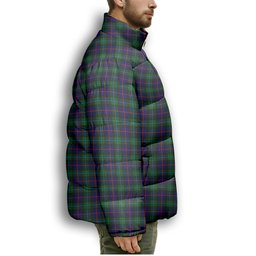 ScotsTee Shop Scottish Campbel of Cawdor Modern Crest Tartan Collar Down Jacket Winter White Duck Down Plaid