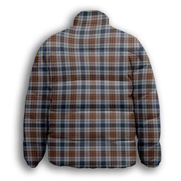 ScotsTee Shop Scottish Gayre Arisaidh Crest Tartan Collar Down Jacket Winter White Duck Down Plaid