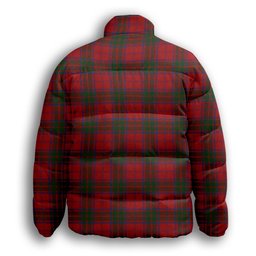 ScotsTee Shop Scottish Grant Vestiarium Scoticum Crest Tartan Collar Down Jacket Winter White Duck Down Plaid