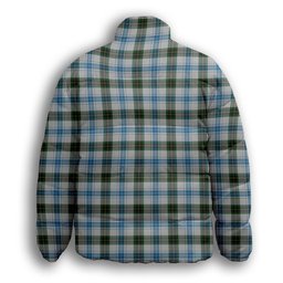 ScotsTee Shop Scottish Henderson Dress 1 Crest Tartan Collar Down Jacket Winter White Duck Down Plaid