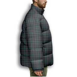 ScotsTee Shop Scottish Hope Vere Modern Clan Crest Tartan Collar Down Jacket Winter White Duck Down Plaid