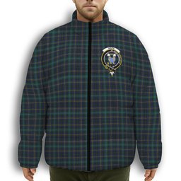 ScotsTee Shop Scottish Hope Vere Modern Clan Crest Tartan Collar Down Jacket Winter White Duck Down Plaid