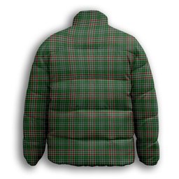 ScotsTee Shop Scottish Gayre Dress Crest Tartan Collar Down Jacket Winter White Duck Down Plaid