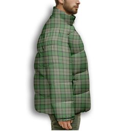 ScotsTee Shop Scottish Dunbar Hunting Ancient Crest Tartan Collar Down Jacket Winter White Duck Down Plaid